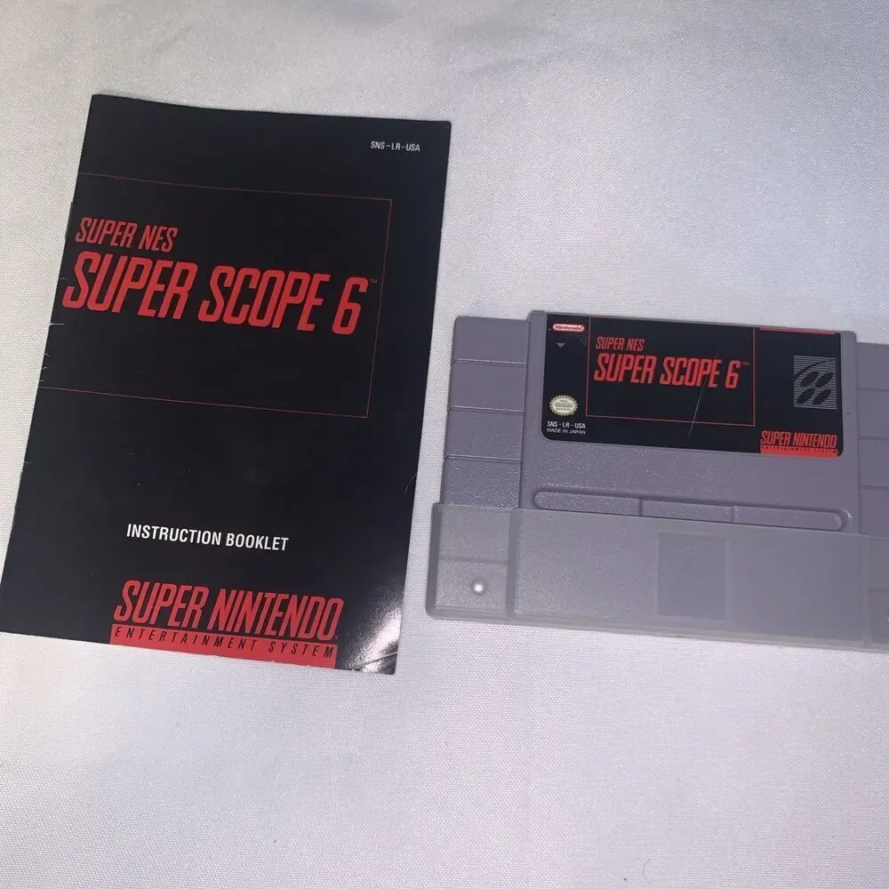 vintage video gameSuper Scope 6-SNES 1994 Super Nintendo-Cartridge with Manual
